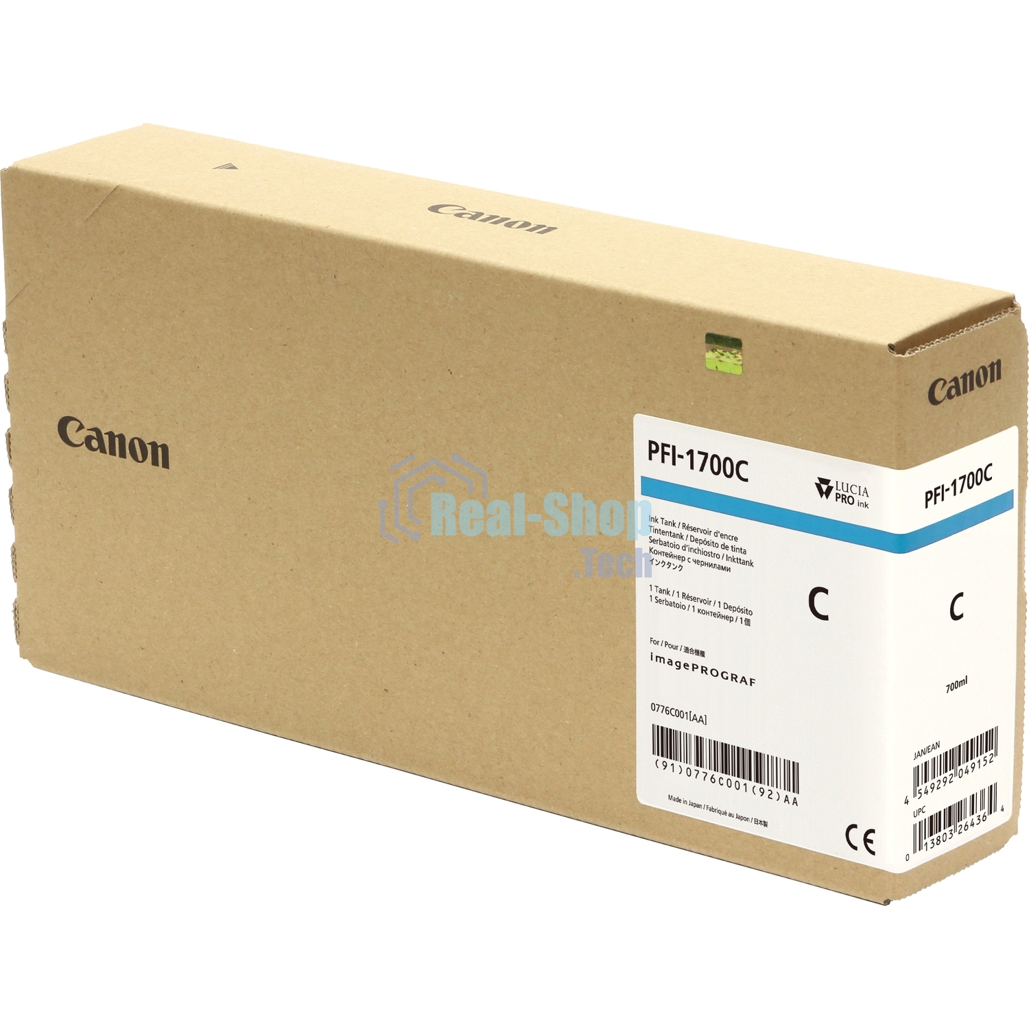 Картридж струйный Canon PFI-1700C голубой (700 мл) для Canon imagePROGRAF PRO-2000, PRO-4000, PRO-4000S, PRO-6000S