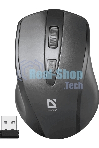 Мышь беспроводная Defender Datum MM-265 черный, 1600 dpi, радиоканал, USB, кнопки - 4