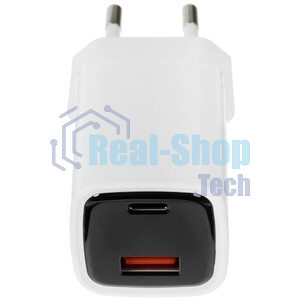 Сетевое зарядное устройство Maxvi A402PD LED 33W, 1xUSB-A, 1xUSB-C, черный