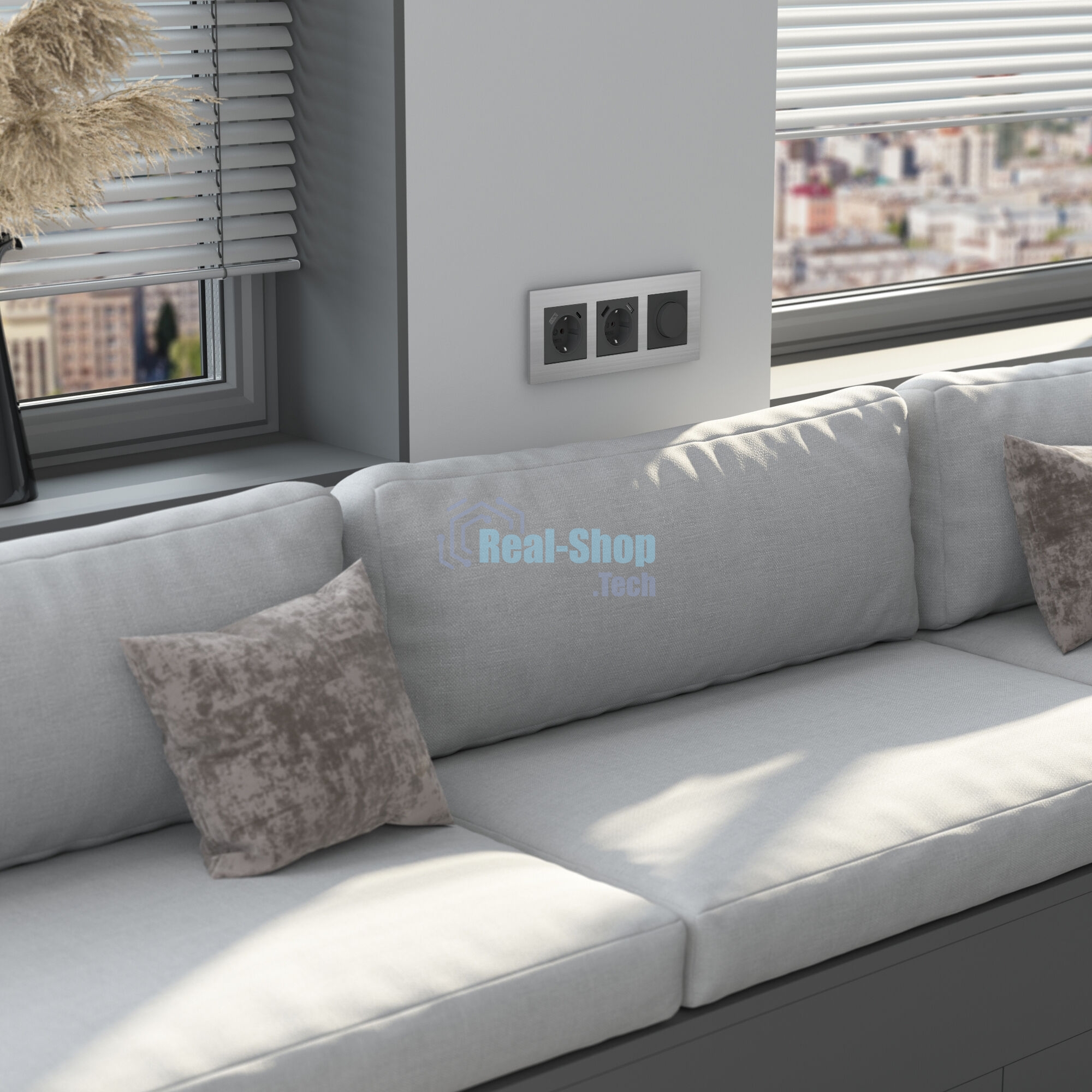 Рамка на 3 поста  AluMax (алюминий) W0033506