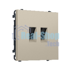 Комплект механизма компьютерной двойной розетки SIGMA Кашемир RJ-45 (8P8C) CAT6 с/ш QUANT PRO (SP3521, PR189)