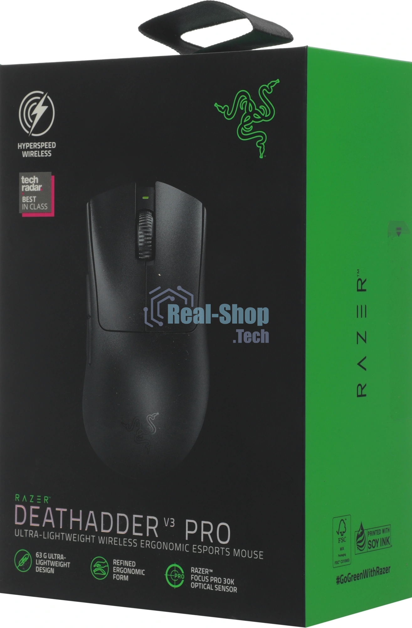 Мышь беспроводная/проводная Razer DeathAdder V3 Pro черный, 30000 dpi, радиоканал, USB, кнопки - 6