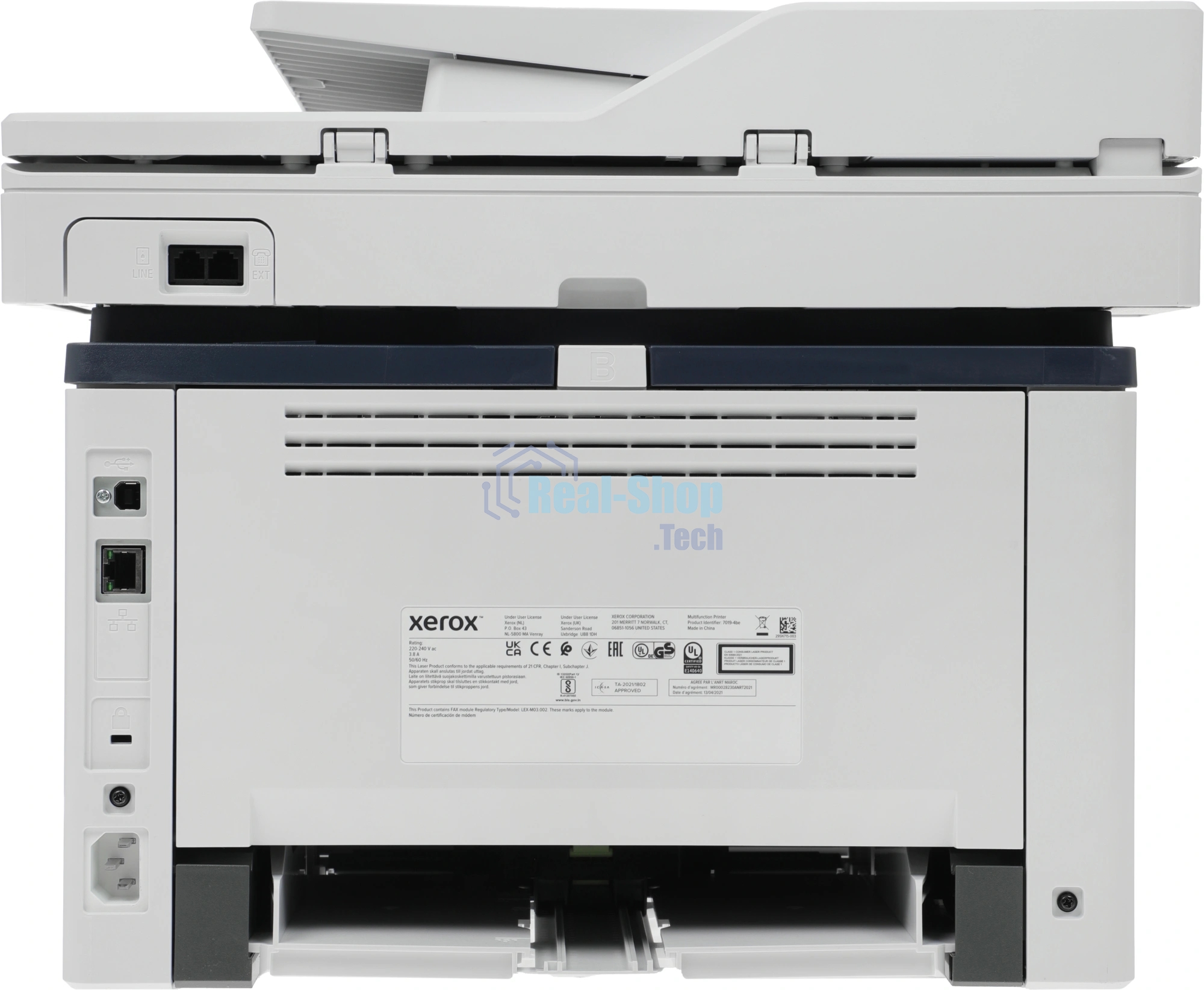 МФУ лазерное Xerox B315 (B315V_DNI), A4, ч/б, печ. до 40 стр/мин., скан. до 46 стр/мин. (ч/б) 20 стр/мин. (цвет), 600x600dpi, USB, RJ-45, Wi-Fi