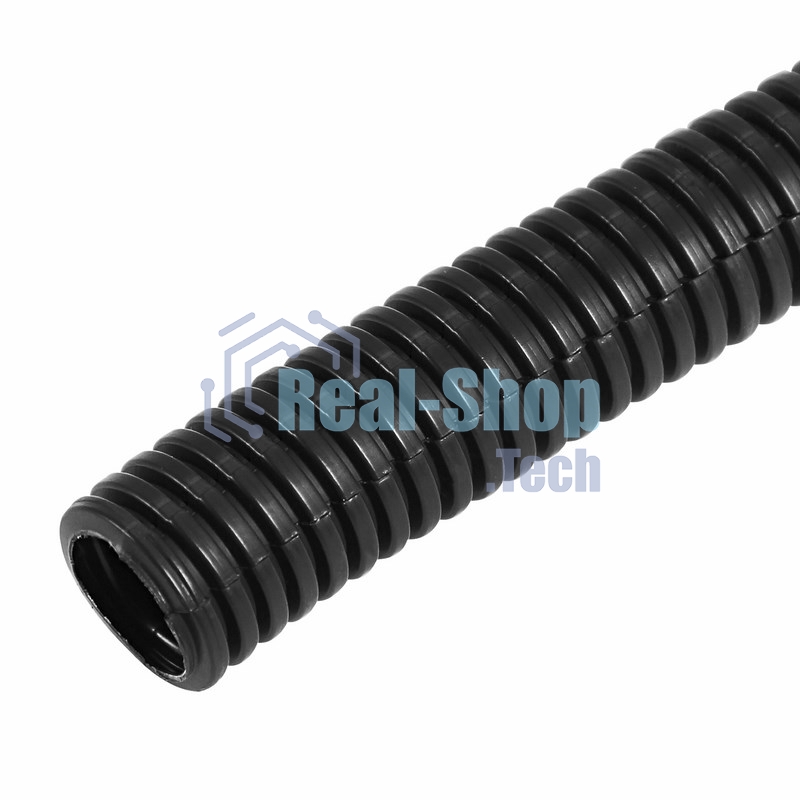 Труба автомобильная гофрированная ПП, Ø17 мм, разрезная, бухта 50 м/уп.