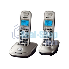 Телефон беспроводной (DECT) Panasonic KX-TG2512RUN (платиновый) Доп трубка в комплекте,АОН, Caller ID,спикерфон на трубке,полифония