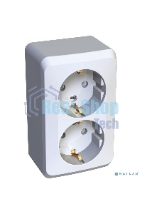 Розетка 2-м ОП Этюд 16А защ. шторки с заземл. белый SchE PA16-008B