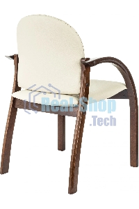 Стул Бюрократ ДЖУНО светло-бежевый, эко.кожа, на ножках дерево