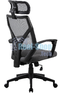 Кресло компьютерное Cactus CS-MC414-GY черный/серый, сетка/ткань, с подголов. крестов. пластик, пластик черный