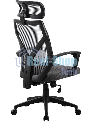 Кресло Cactus CS-MC414-GY черный, сетка, подголовник