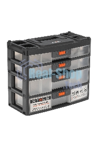 Органайзер для хранения с выдвижными лотками 310х150х260мм, 4 секции, пластик Stels