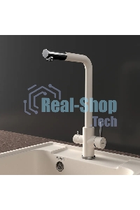 Кухонный смеситель GranFest Quarz GF-Z-5421, Г-образный, кран под фильтрованную воду, белый
