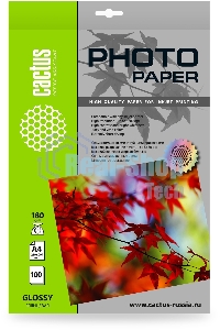Фотобумага Cactus CS-GA4180100 A4/180г/м2/100л./белый глянцевое для струйной печати