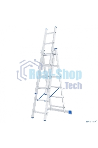 Лестница Сибртех, 3 х 6 ступеней, алюминиевая, трехсекционная