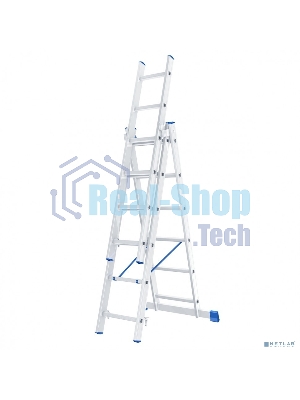 Лестница Сибртех, 3 х 6 ступеней, алюминиевая, трехсекционная