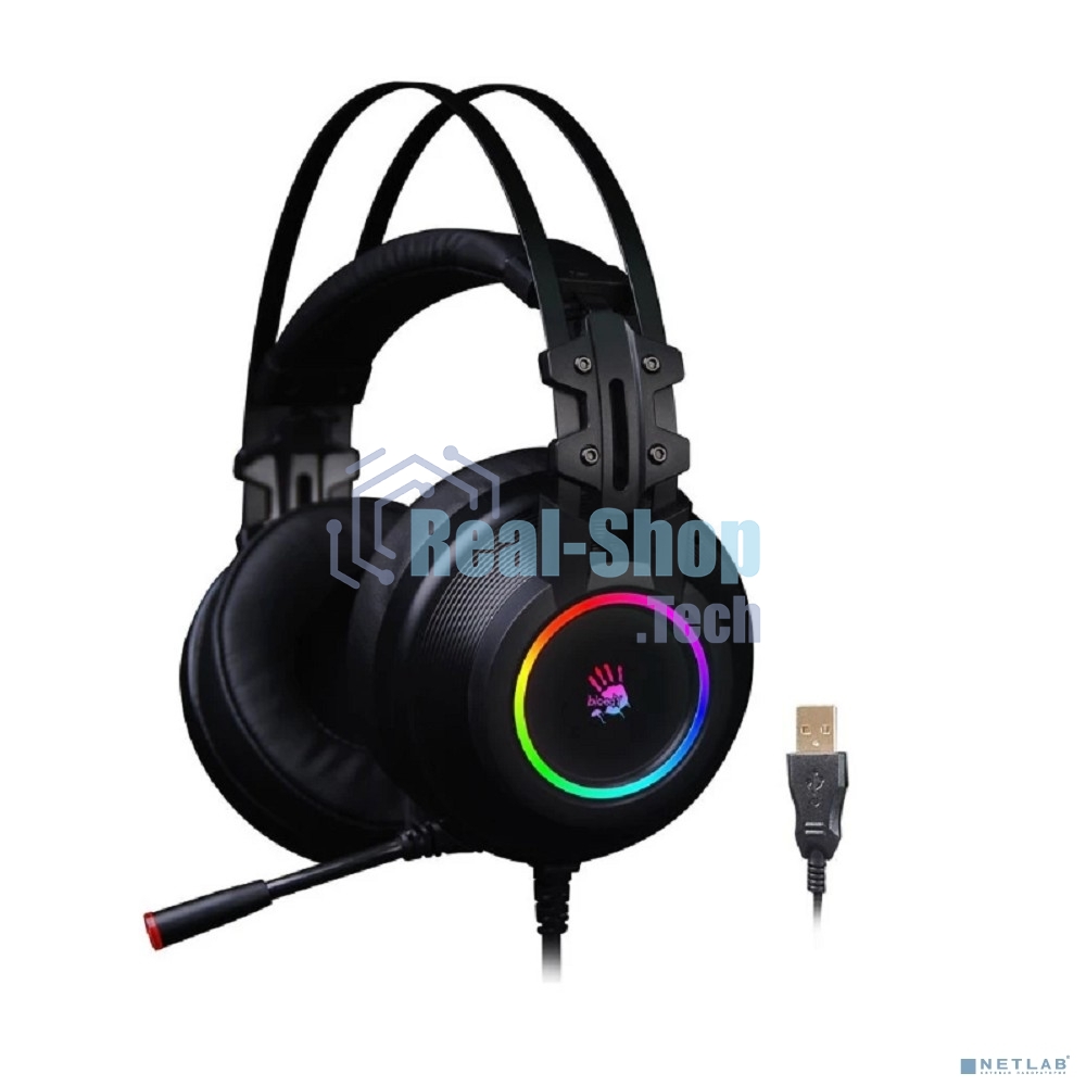 Гарнитура проводная с микрофоном A4 Bloody G528C черный 1.8м мониторы USB оголовье (G528C)