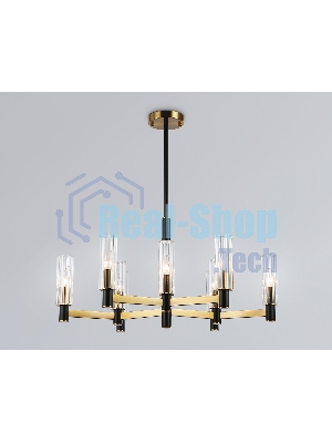 Люстра Ambrella light LH55513/9 BK/BS/CL черный/латунь/прозрачный E14*9 max 40W D760*760