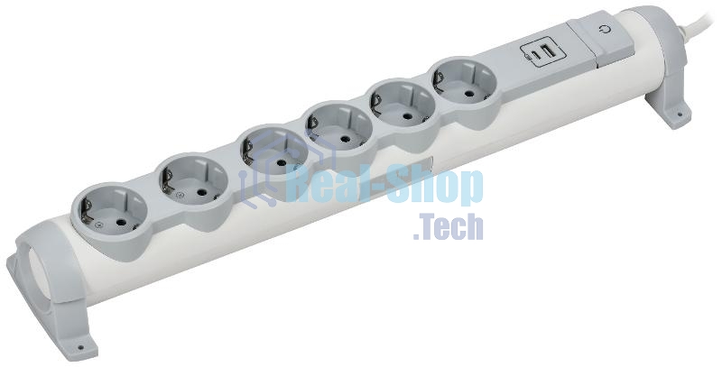 Удлинитель У06К 6 мест 2P+PE 3м 3х1,5мм2 16А USB A+C 20Вт белый COMFORT