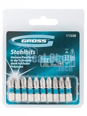 Набор бит Gross 11330 ph2х25 сталь s2 10 шт.