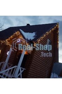 Гирлянда Neon-night Айсикл (бахрома) светодиодный, 4,8 х 0,6 м, прозрачный провод, диоды теплый белый, 176 LED