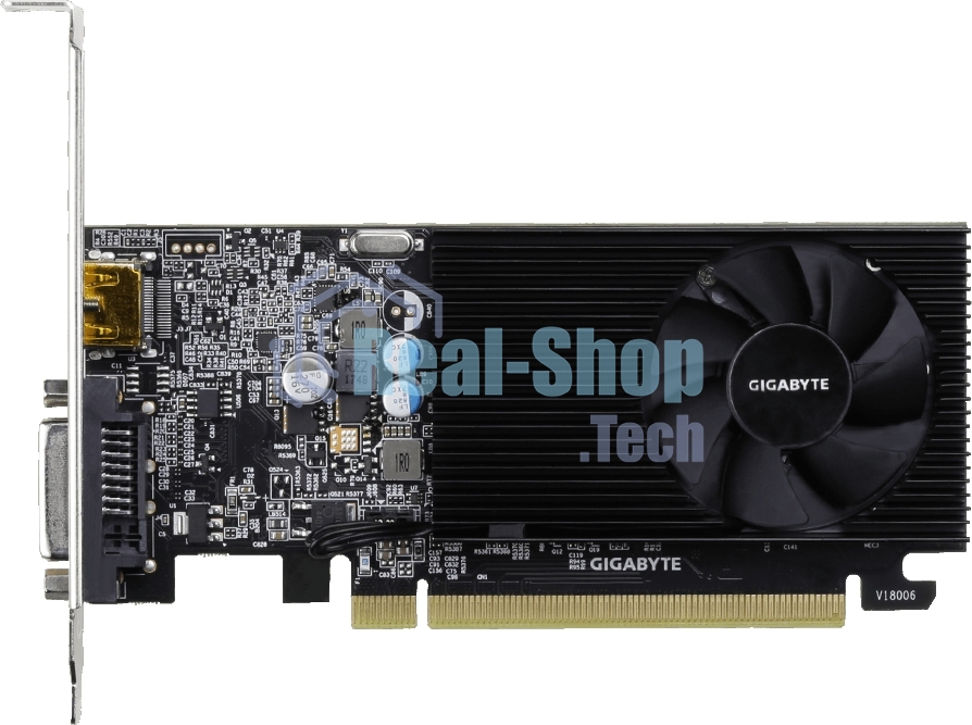 Видеокарта Gigabyte GV-N1030D4-2GL NVidia GeForce GT 1030, 2Gb DDR4/64-bit, PCI-Ex16 3.0, DVI-Dx1, HDMI2.0bx1, LP, 2-slot cooler, Retail