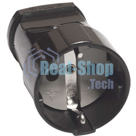 Штепсель с заземл. черный 16А 250В (еврослот) UNIVersal А1020