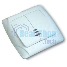 Выключатель 2-кл. СП Маргарита 10А IP20 с индик. белый Universal М0123