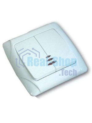 Выключатель 2-кл. СП Маргарита 10А IP20 с индик. белый Universal М0123