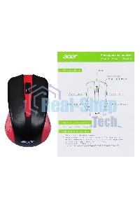 Мышь проводная Acer OMW012 черный/красный, 1200 dpi, USB, кнопки - 3