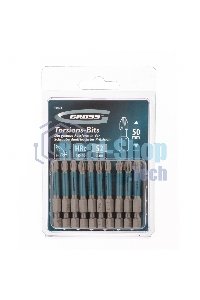 Набор бит торсионных Gross PH3x50 мм, для ударных шуруповертов, 10 шт.