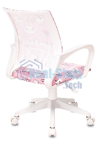 Кресло детское Бюрократ BUROKIDS 1 W розовый, единороги, крестовина пластик, пластик белый