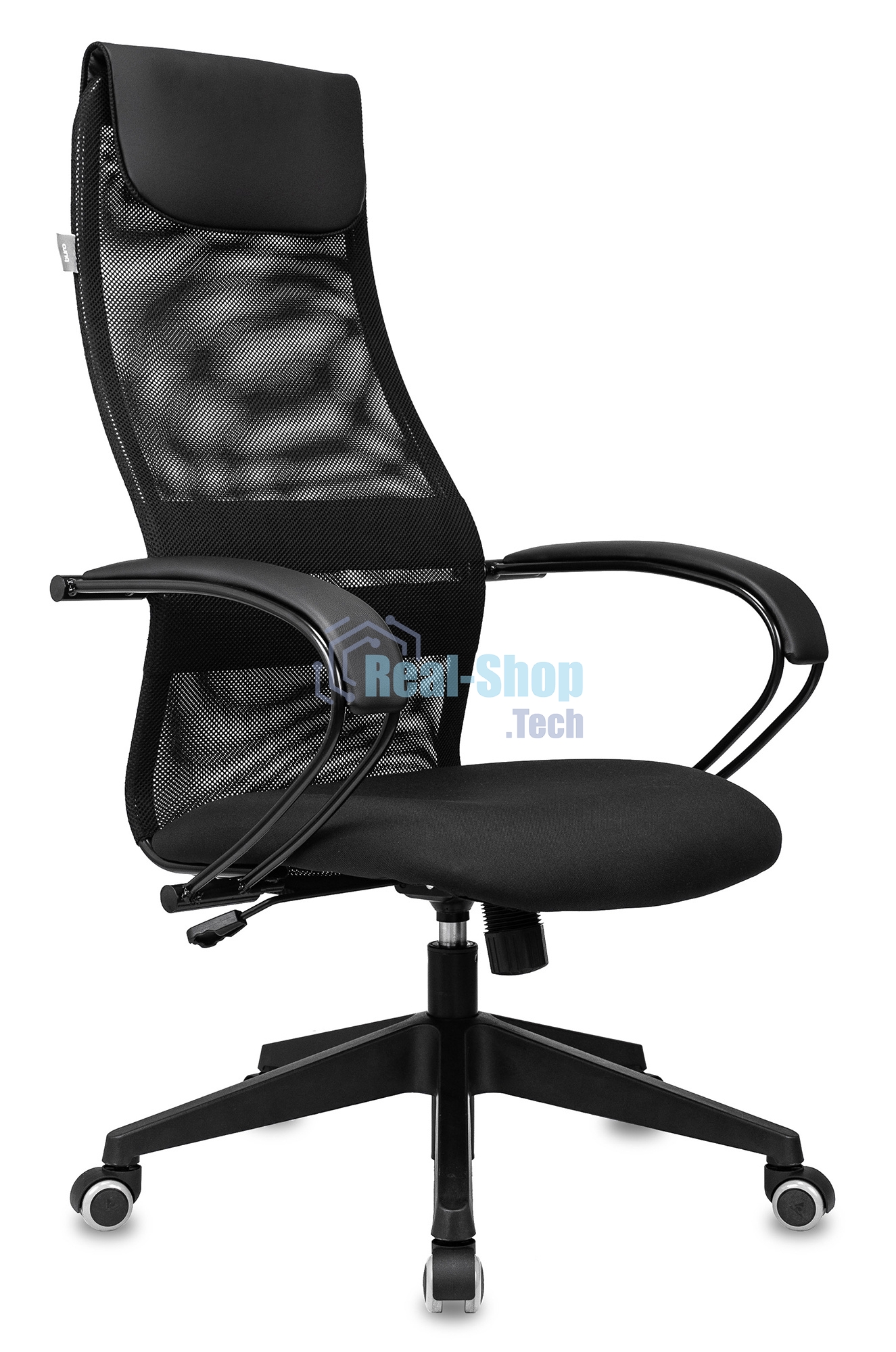 Кресло руководителя Бюрократ CH-607 TW-01 черный, сетка/ткань с подголов. крестовина пластик