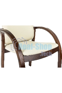 Стул Бюрократ ДЖУНО светло-бежевый, эко.кожа, на ножках дерево