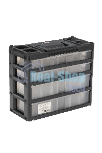 Органайзер для хранения с выдвижными лотками 310х150х260мм, 4 секции, пластик Stels