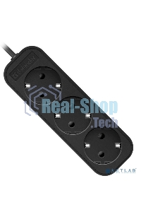 Удлинитель сетевой Defender M350 черный, 5 м, EURO, 3 розетки, 2200 Вт
