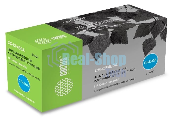 Картридж лазерный Cactus CS-CF450A черный (12500 стр.) для HP Color LJ Enterprise M652dn /M653dn /M681dh
