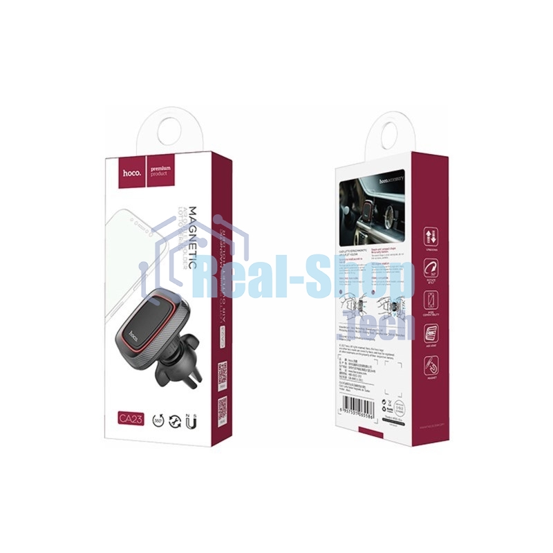 Автомобильный держатель для смартфона Hoco CA23, на дефлектор, магнитный, черный