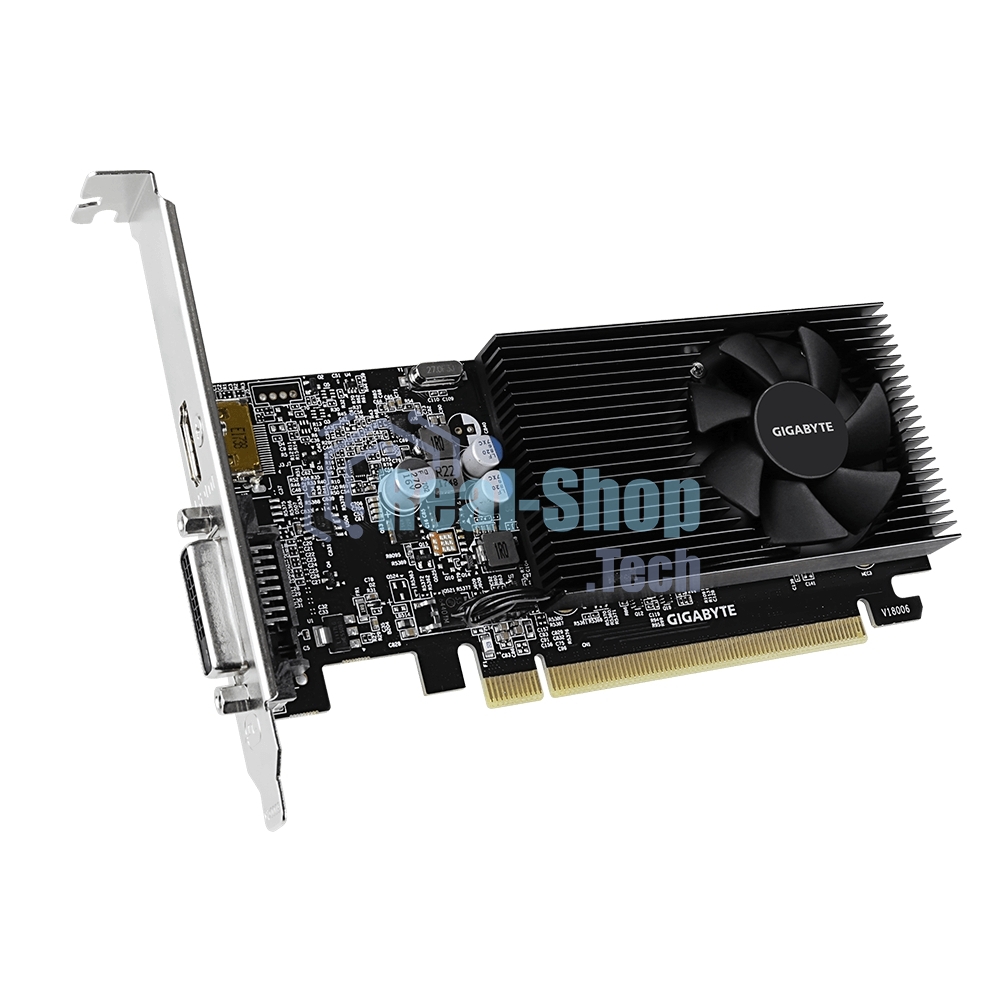 Видеокарта Gigabyte GV-N1030D4-2GL NVidia GeForce GT 1030, 2Gb DDR4/64-bit, PCI-Ex16 3.0, DVI-Dx1, HDMI2.0bx1, LP, 2-slot cooler, Retail