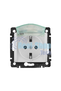 Розетка Legrand Valena 774220 влагозащищенная IP44 с заземлением с крышкой и защитными шторками (белая)