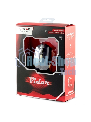 Мышь беспроводная Crown Gaming CMXG-605 черный, 1600 dpi, радиоканал, USB, кнопки - 6