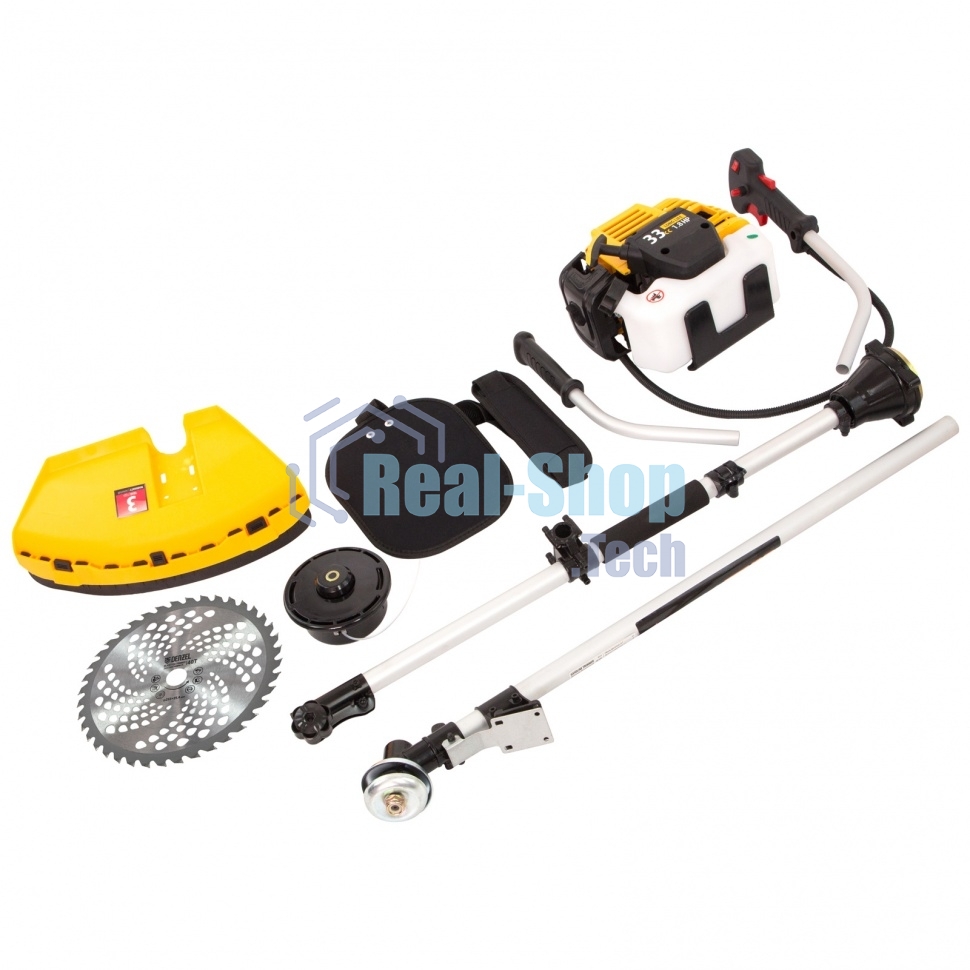 Триммер Denzel DT 33S бензиновый 33см3 1.8 лс. разъемная штанга состоит из 2 частей