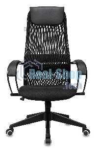 Кресло руководителя Бюрократ CH-607 TW-01 черный, сетка/ткань с подголов. крестовина пластик