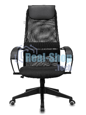Кресло Бюрократ CH-607 TW-01 черный, сетка, подголовник