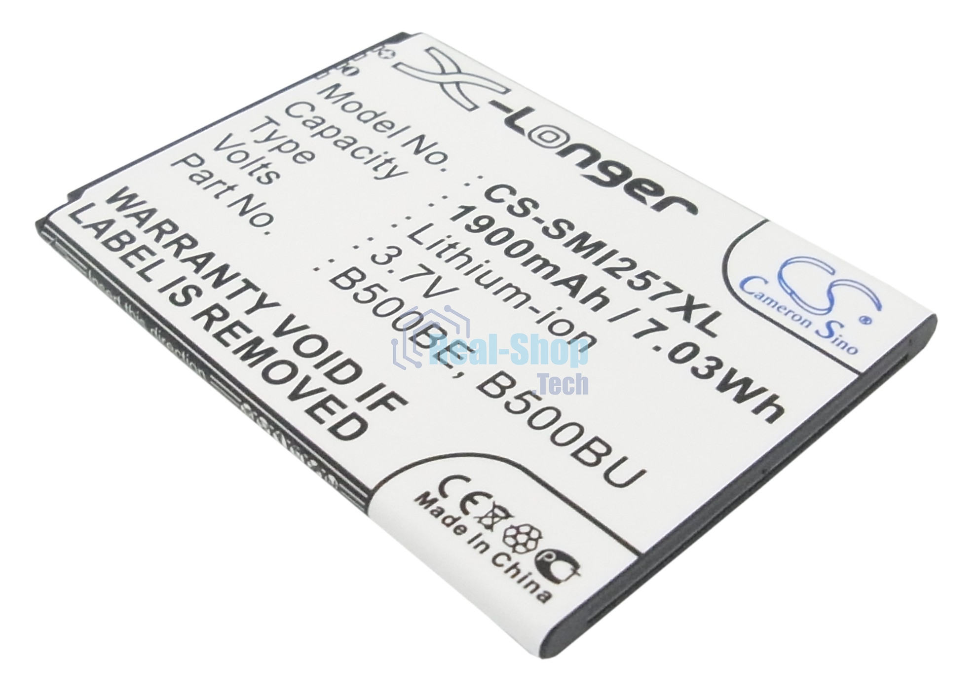 Аккумулятор CameronSino CS-SMI257XL (B500AE) для Galaxy S4 mini GT-I9190 3.7V, 1900mAh, 7.03Wh