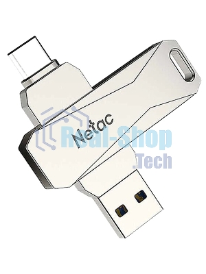 Флешка USB Netac U782C, 256Gb, USB 3.0, серебристый