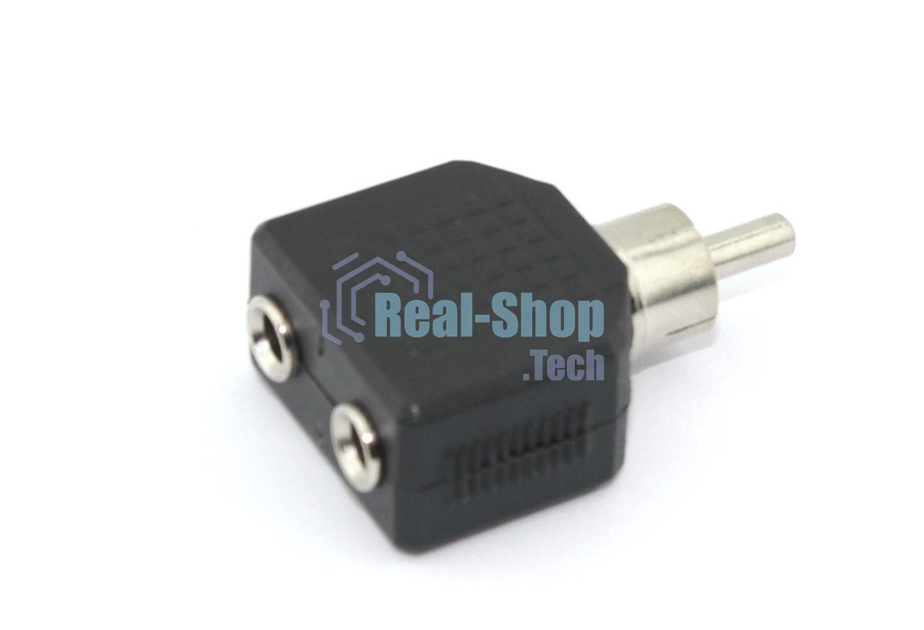 Разетвитель RCA (тюльпан) папа на 2 miniJack мама 1 канал