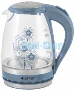 Чайник электрический Energy E-279 стеклянный, 1.5л, синий,1850-2200 Вт, (в уп. 6 шт)