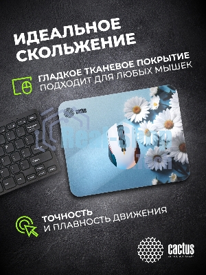 Коврик для мыши Cactus Daisies рисунок 250x200x3мм (CS-MPC-D07S)