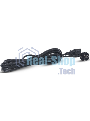 Шнур для блока питания Cabeus, IEC 320 C13, вилка Schuko, 3 м, 10А, черный