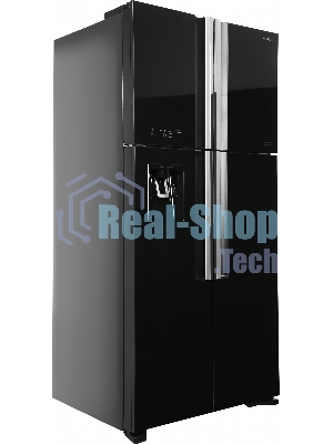 Холодильник Hitachi R-W660PUC7 GBK черный двухкамерный 396/144л морозилка сверху, No Frost, Side by Side