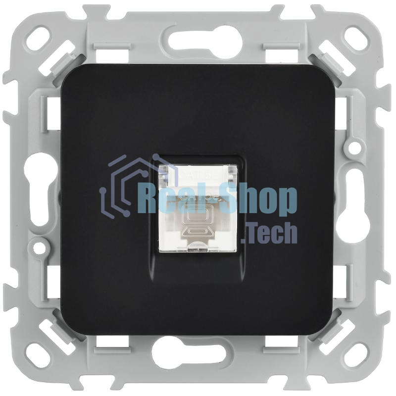 Розетка компьютерная RJ45 категория 5Е UTP РК5е-1-0-ФлЧ черный FLITE